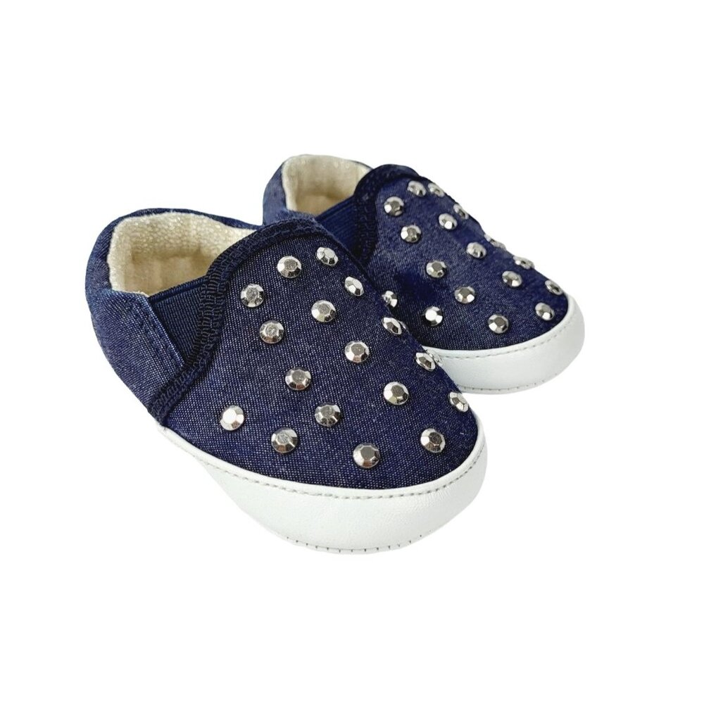 Stuart Weitzman Baby Vance‎ Studded Pram Shoes - Size 2
